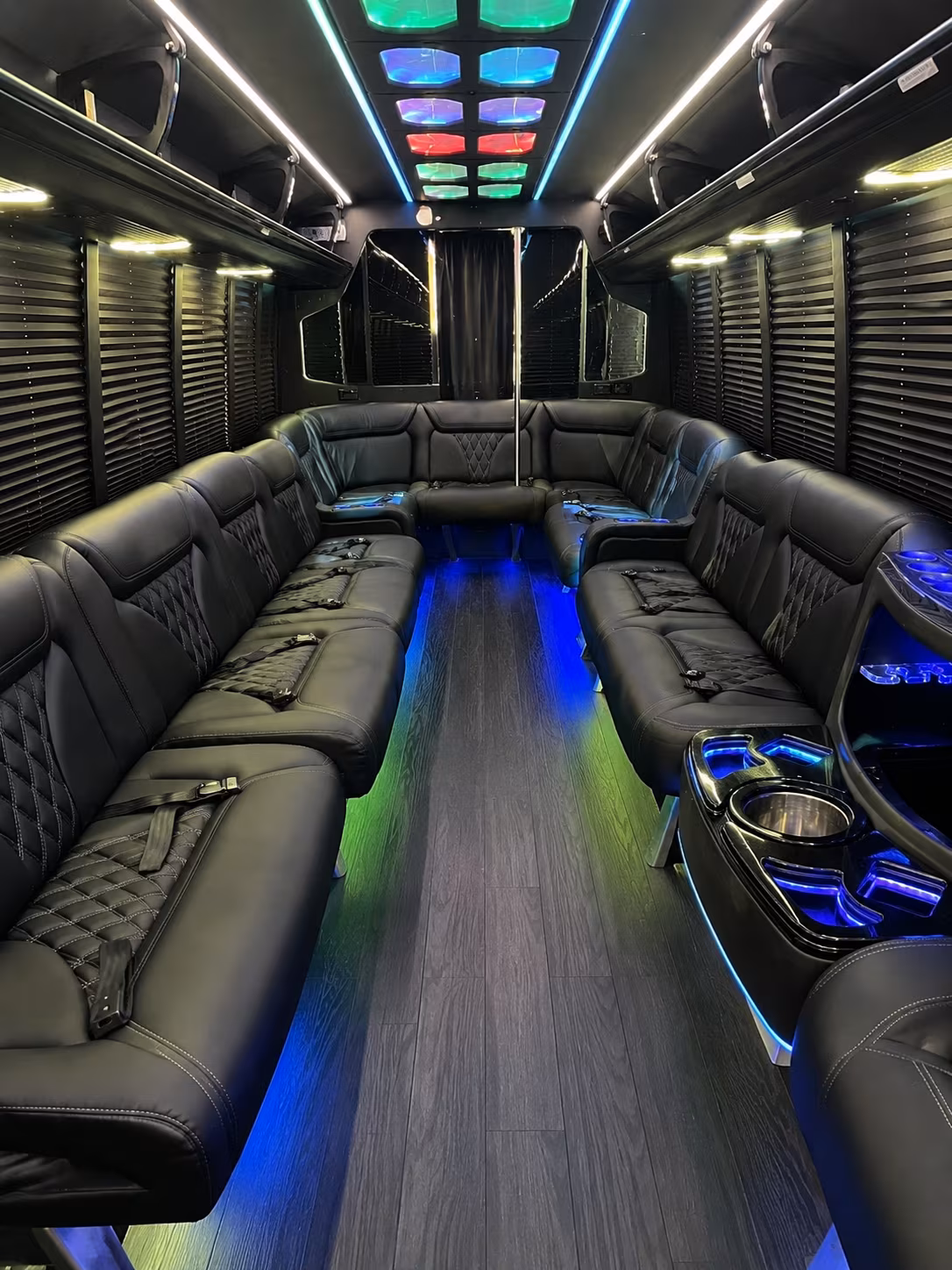 kettering 20 passenger party bus interior