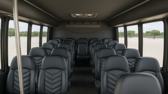 Interior of Charter Bus Company Columbus's 28 Passenger Mini bus in Columbus
