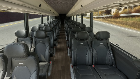 Interior of Charter Bus Company Kettering's 35 Passenger Minibus in Kettering