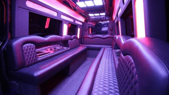 Interior of Charter Bus Company Kettering's Sprinter Limo in Kettering